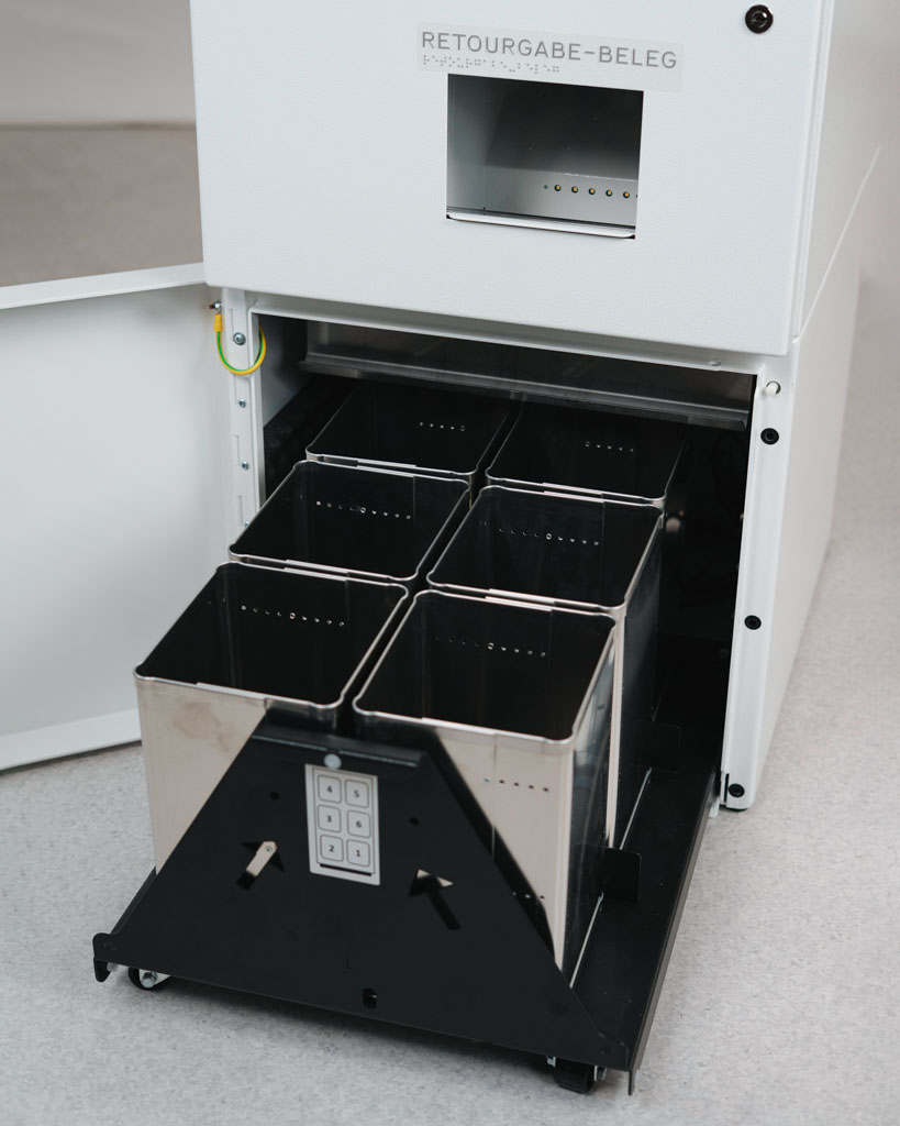OptiCoin DNS Coin Deposit System - Coin Bin